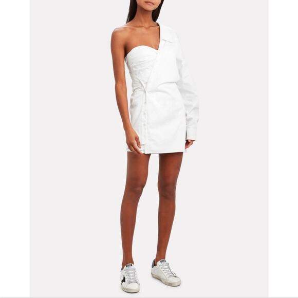 RTA Lana Asymmetric Constructed Corset Mini Shirt Dress 4 EUC - Picture 2 of 12